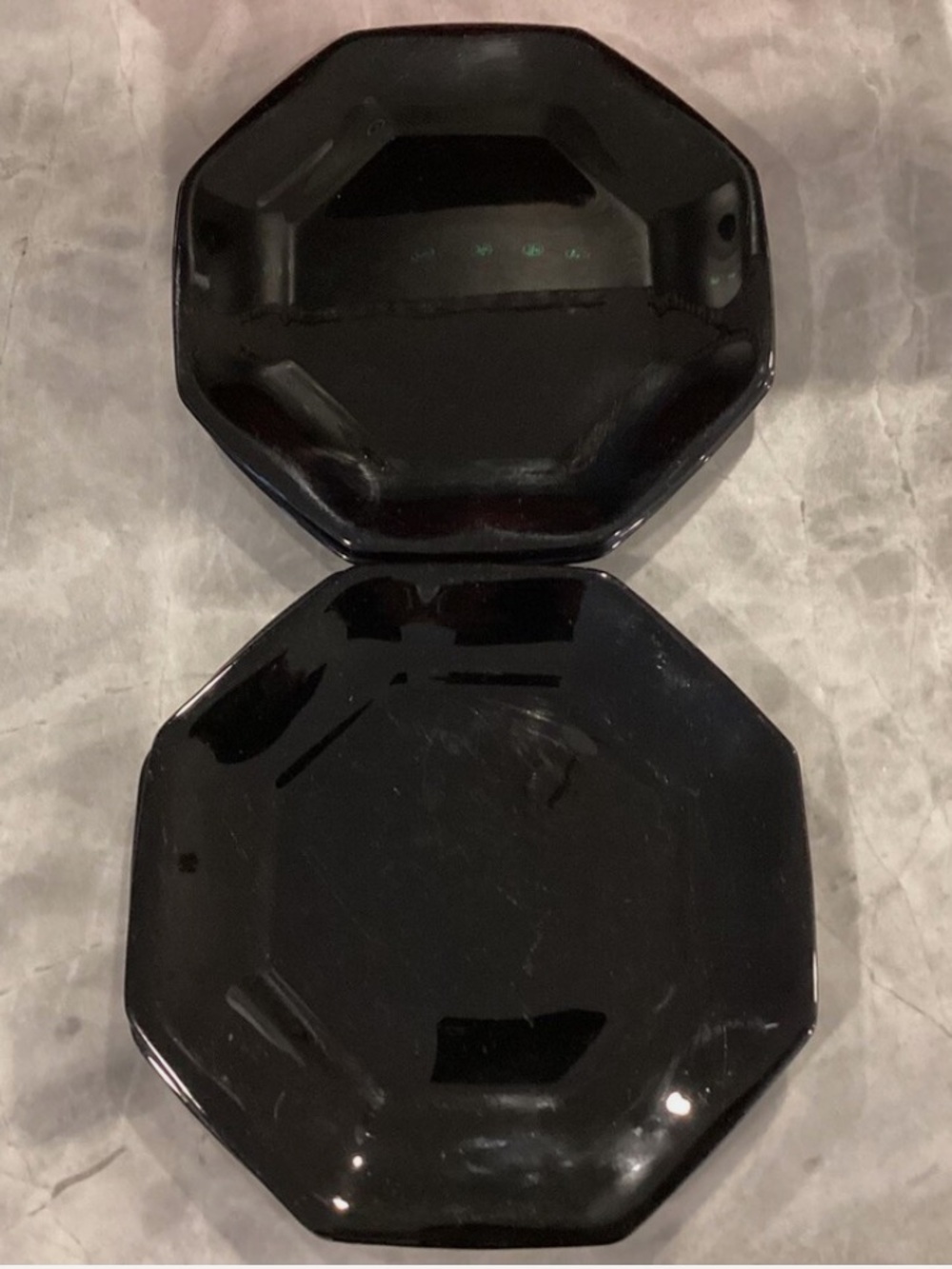 Vintage 80’s Black Arcoroc Dinner Plates Octime collection, France